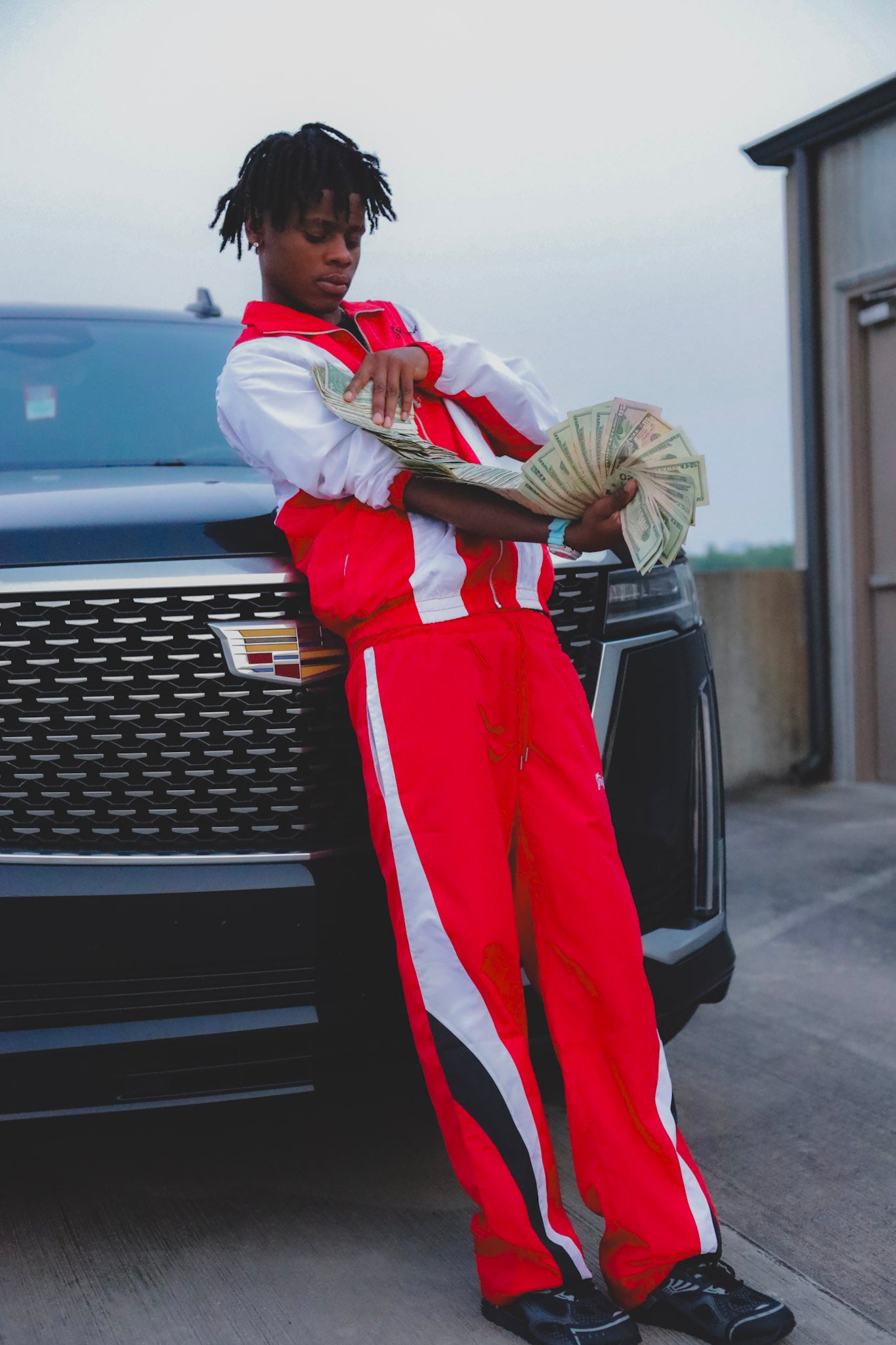 Red Flare Tracksuit Full Set