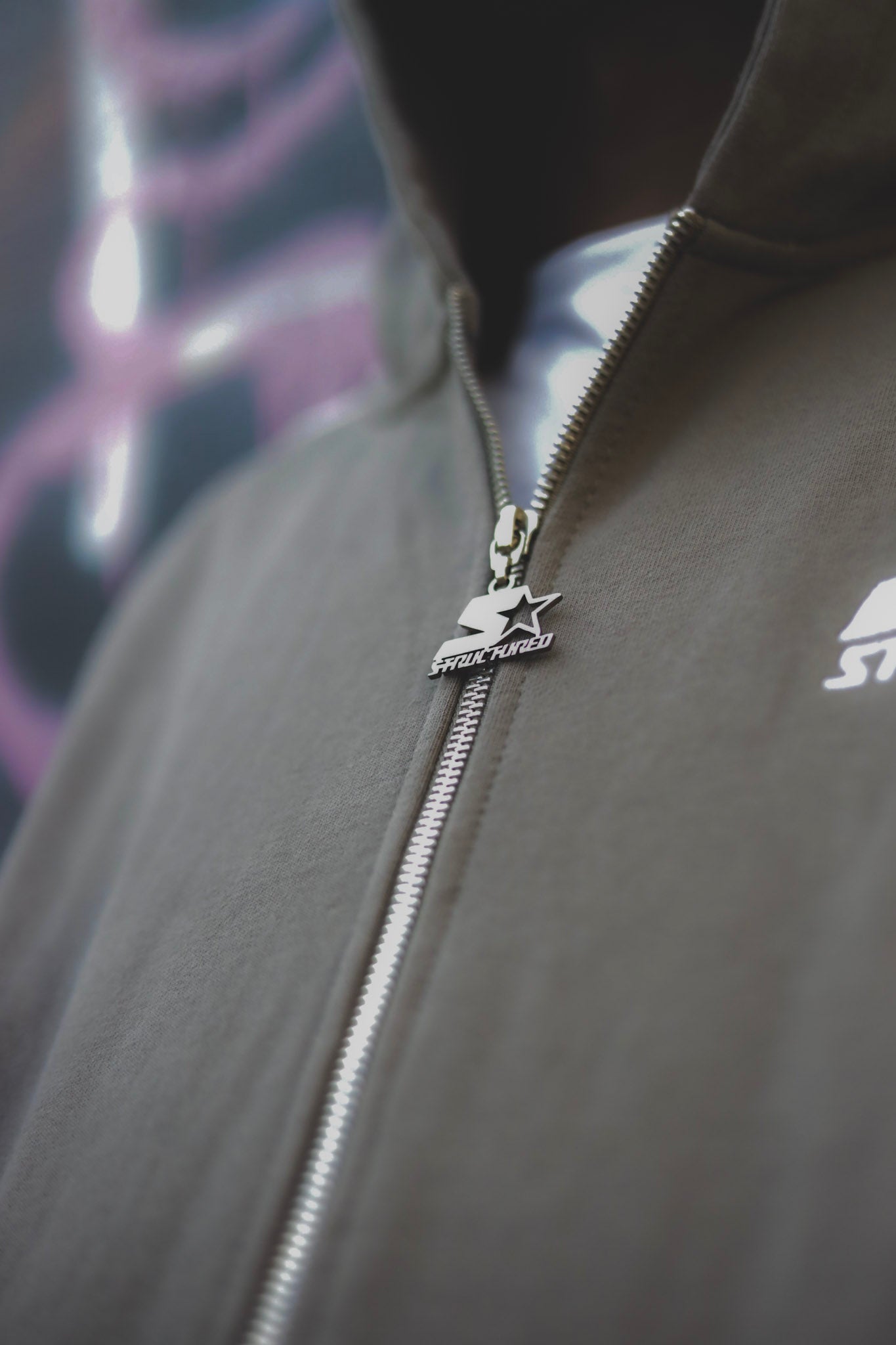 Gray/White Structured Full Zip Up Flare Set