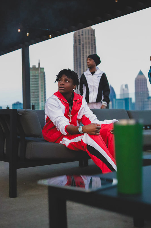 Red Flare Tracksuit Full Set