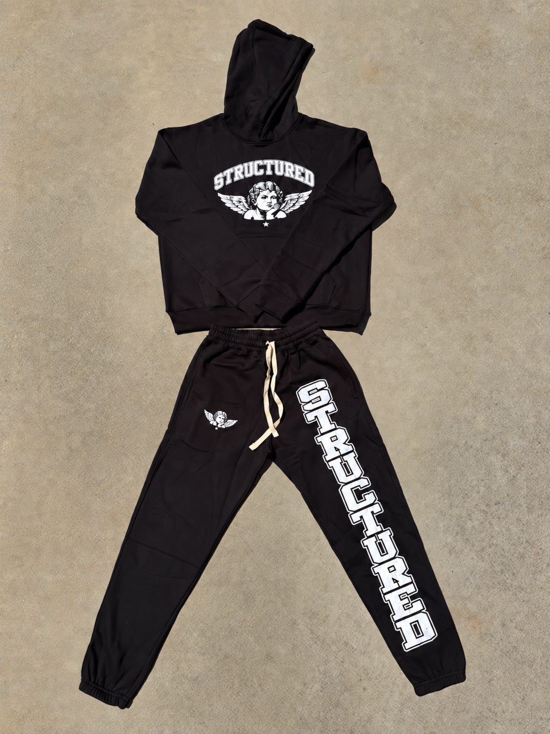 Black/ White Structured Jumpsuit Set