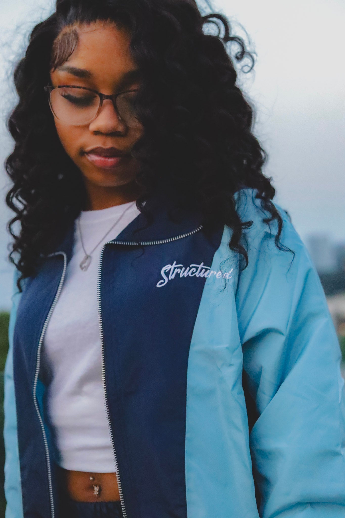 Navy/Baby Blue Flare Tracksuit Full Set