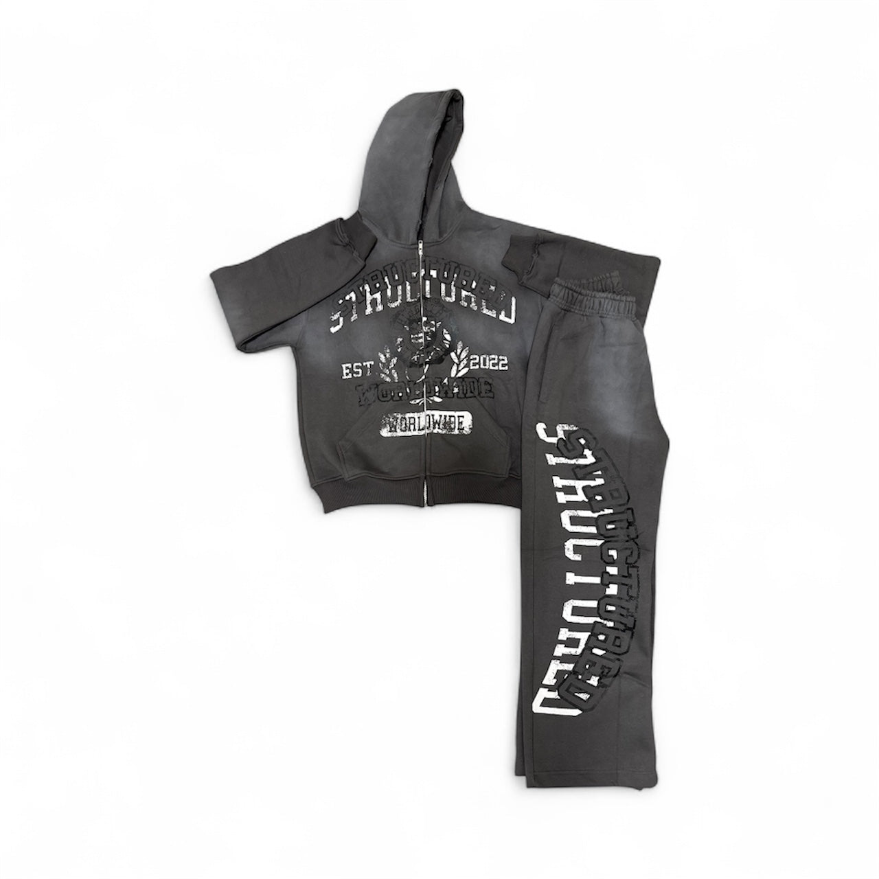 2) Vintage Structured Acid Washed Full Sweatsuit