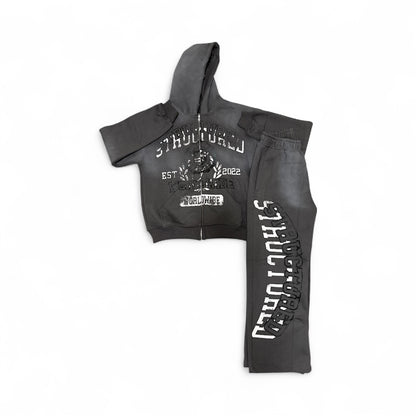 2) Vintage Structured Acid Washed Full Sweatsuit