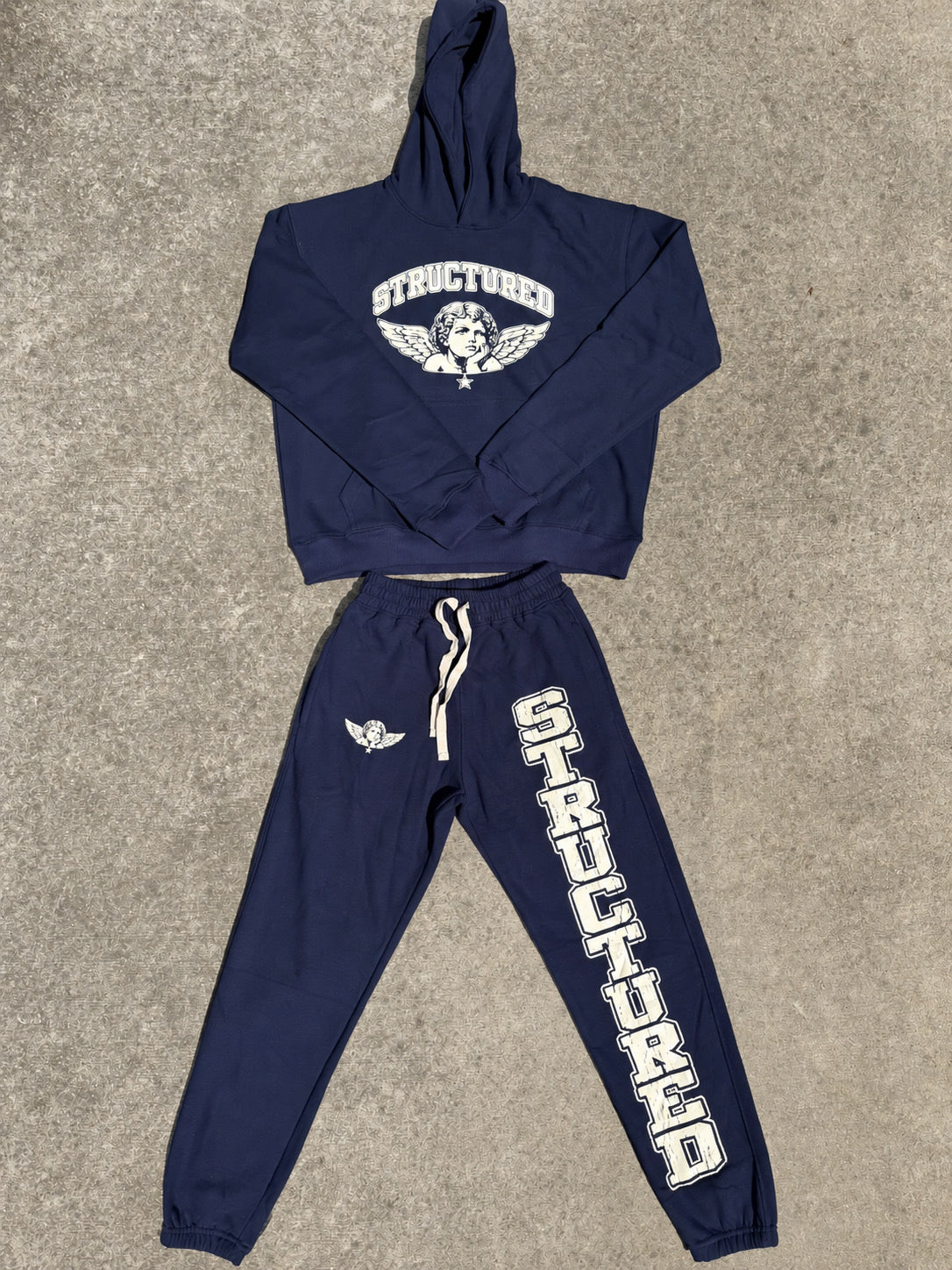 Navy/Cream /White Structured Jumpsuit Set