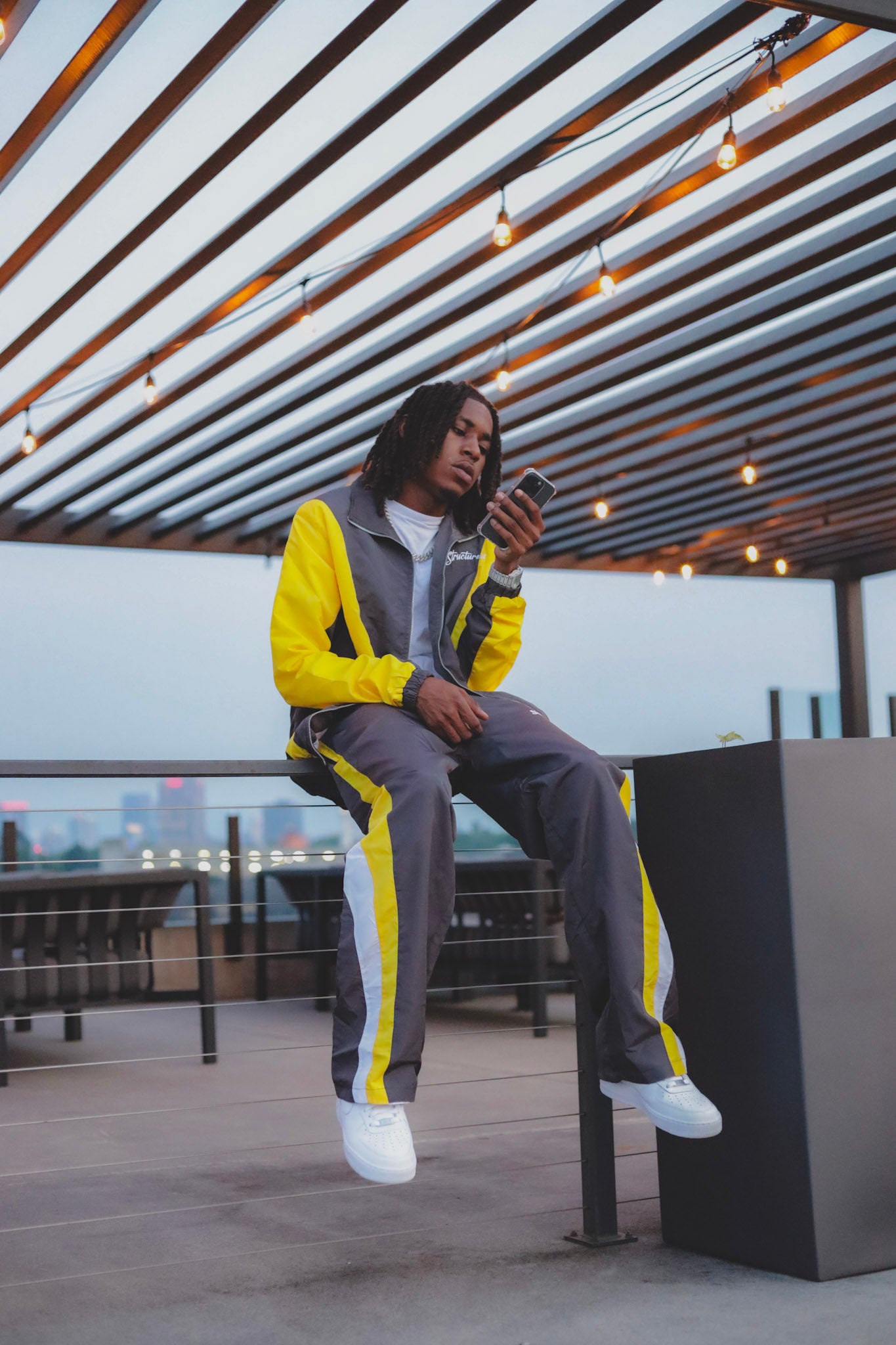 Gray/Yellow Flare Tracksuit Full Set