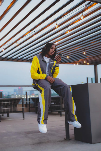 Gray/Yellow Flare Tracksuit Full Set