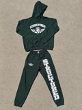 Forest Green /White Structured Jumpsuit Set