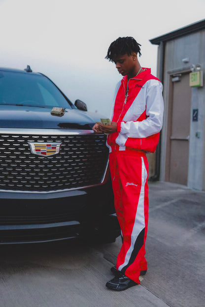Red Flare Tracksuit Full Set